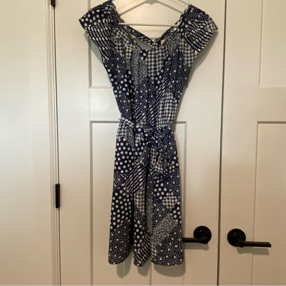 LC Lauren Conrad - Blue & White Print Dress - Size XS